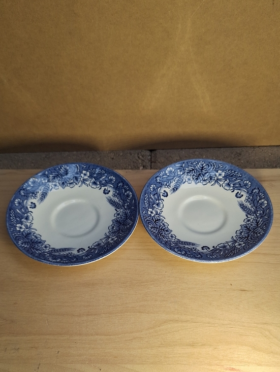 Churchill Other - Churchill China England white ceramic 2 saucers blue and white